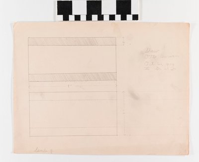 Pencil Drawing on Paper of Two Rectangles with Measurements by Otto Burian